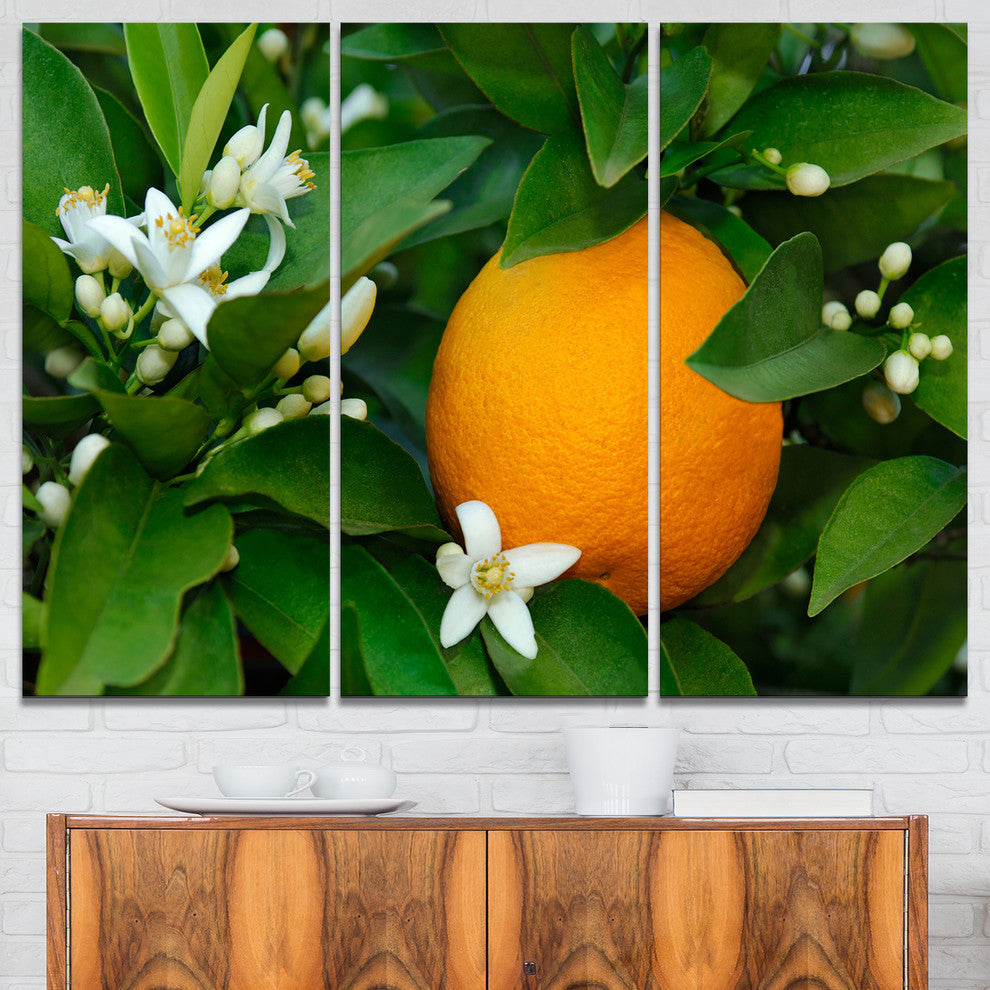 "Orange Blossom" Art Portrait Canvas Print, 3 Panels, 36"x28"
