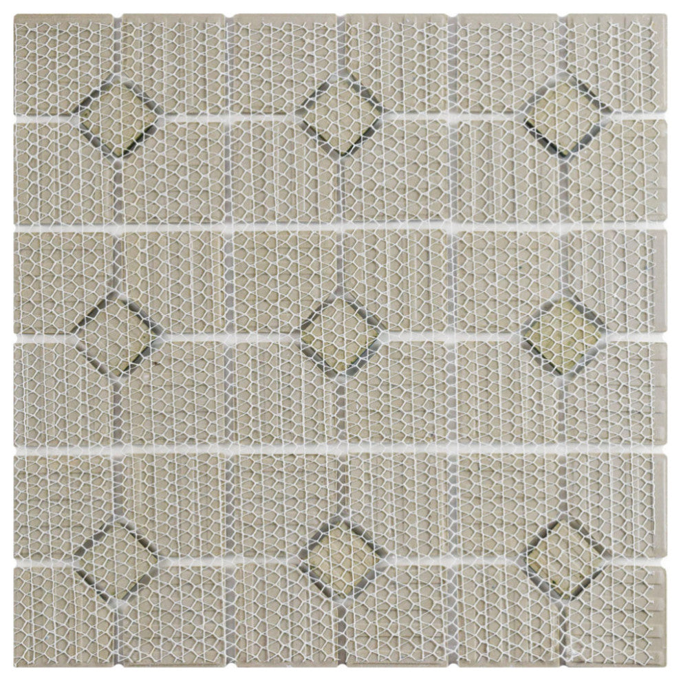 Oxford Matte White w/ Green Dot Porcelain Floor and Wall Tile