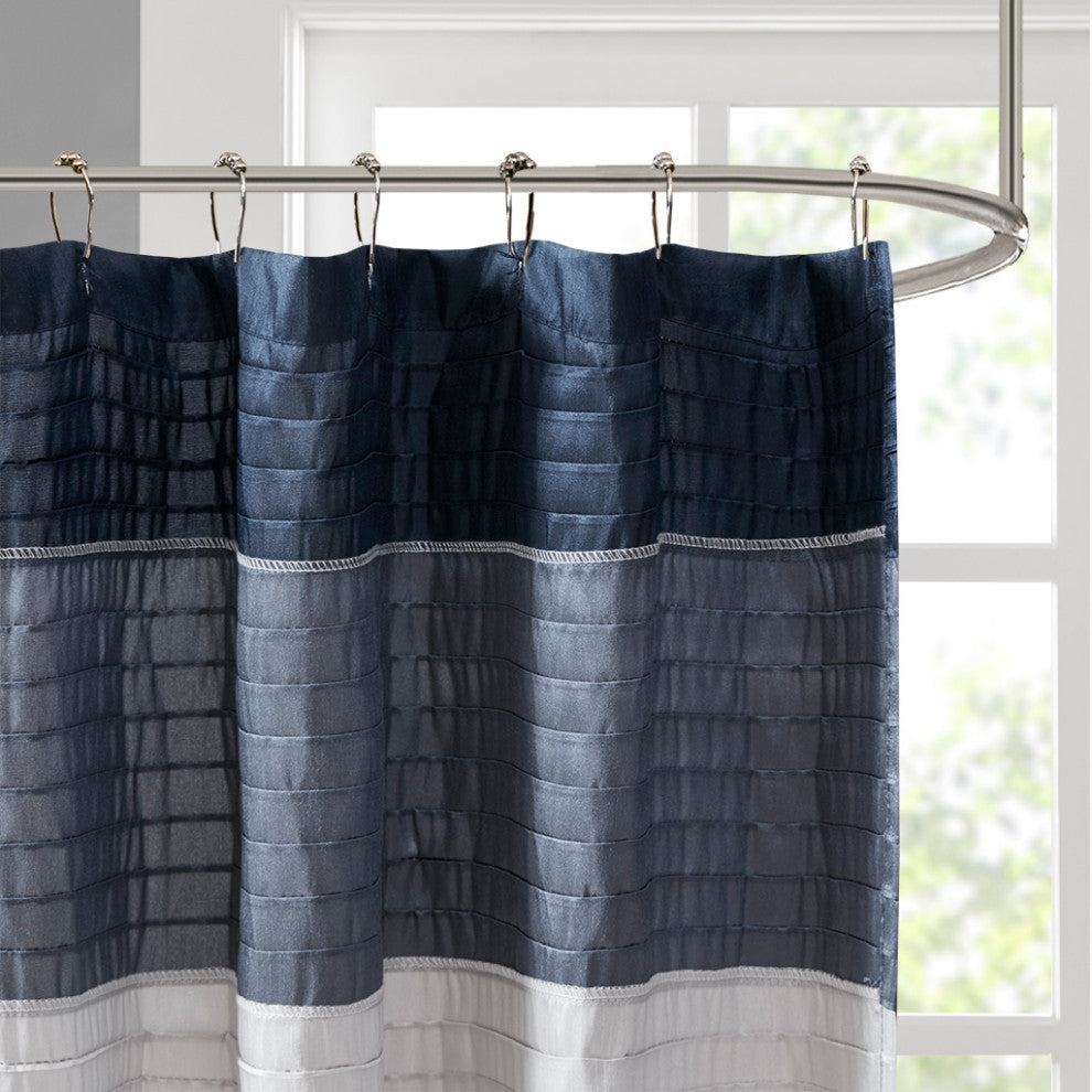 Madison Park Amherst Faux Silk Shower Curtain