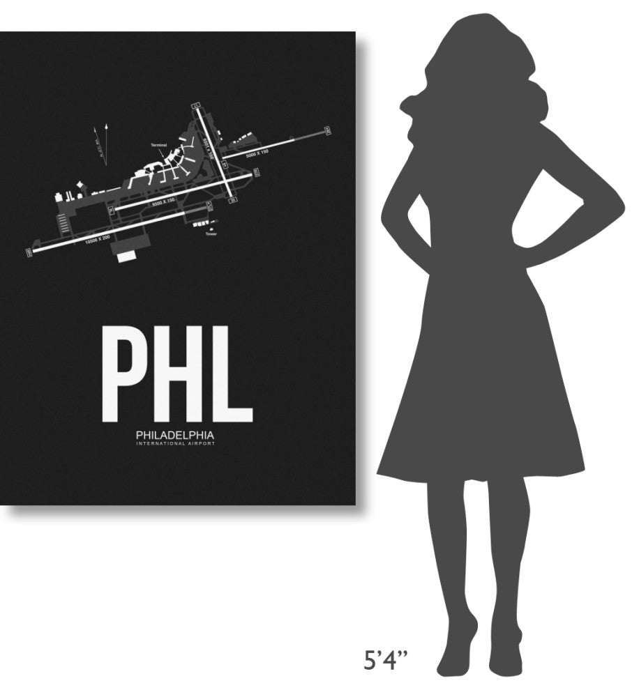 "PHL Philadelphia Airport Black" Fine Art Print