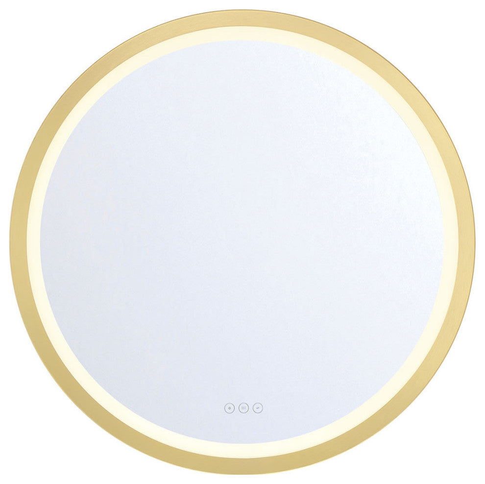 Artell Square Mirror - 32" x 32", Brushed Gold