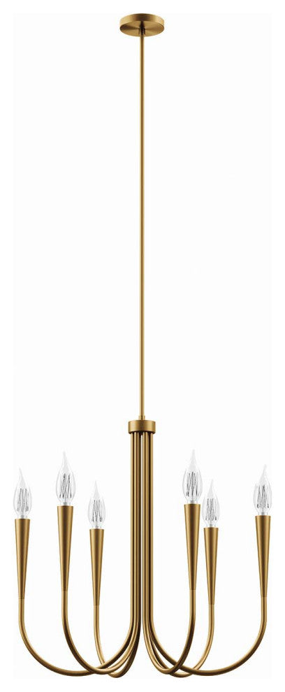 Penrose 6-Light Chandelier, Satin Brass