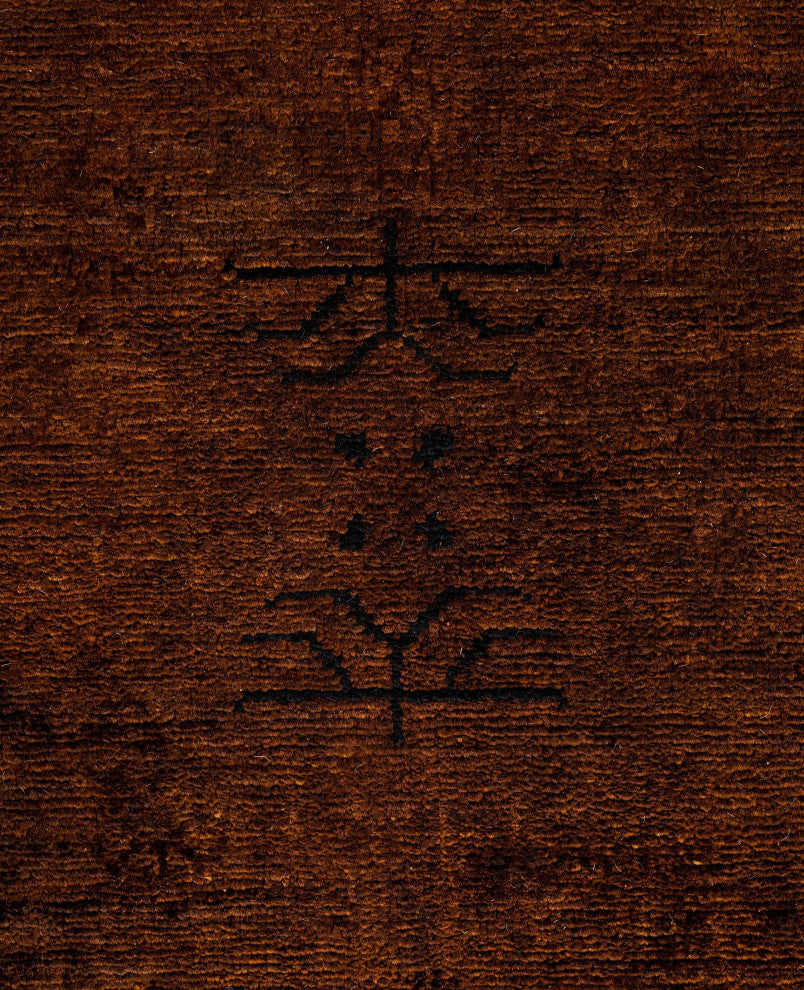 Overdyed One-of-a-Kind Hand-Knotted Area Rug Brown, 3' 0" x 11' 5"