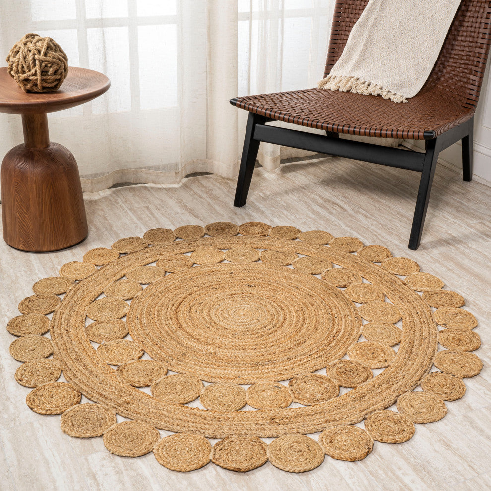 Bodhi Round Natural Jute Hippie Circle, 5' Round