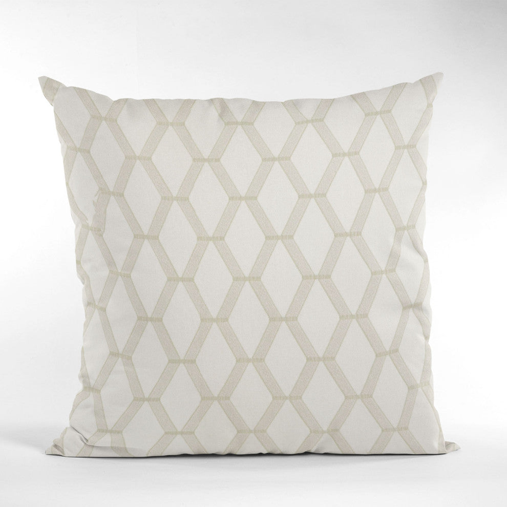 Pearl Diamond Shiny Fabric With Embroidery Luxury Throw Pillow, 22"x22"