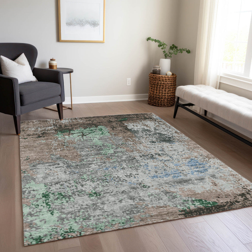 Machine Washable Indoor/Outdoor Chantille ACN1911 Taupe 8' x 10' Rug