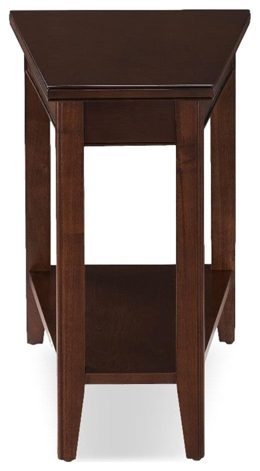 Leick Laurent Solid Wood Wedge Table in Chocolate Cherry