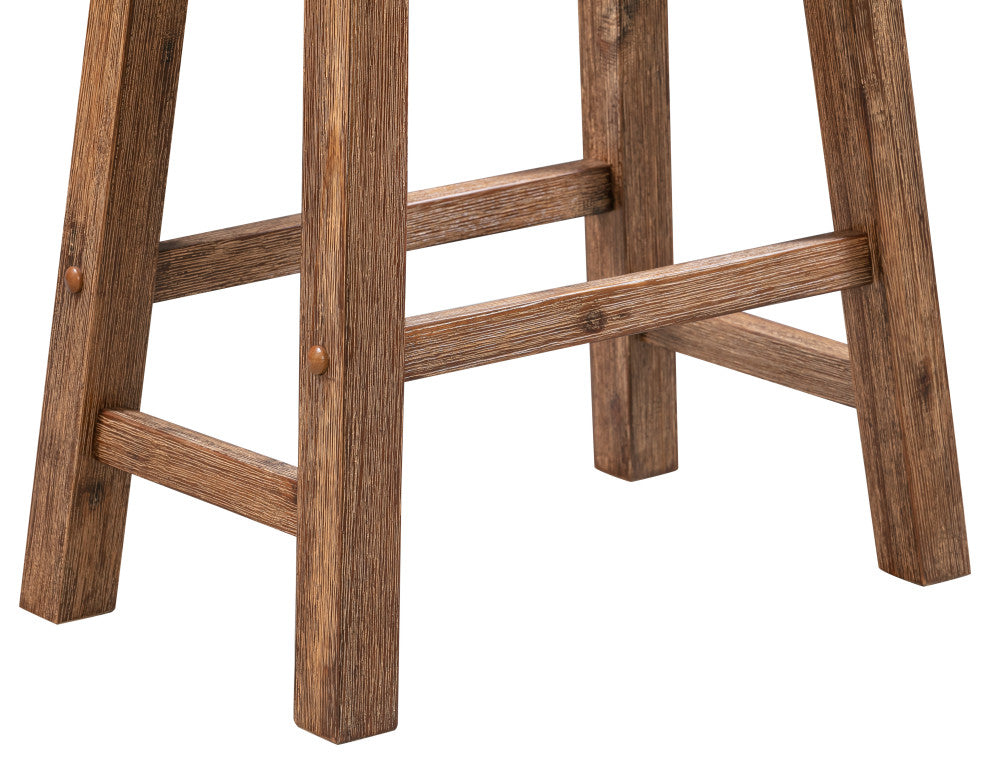 Sonoma Saddle Seat Counter Stool, Barnwood Wire-Brush, Counter Height, Set of 2