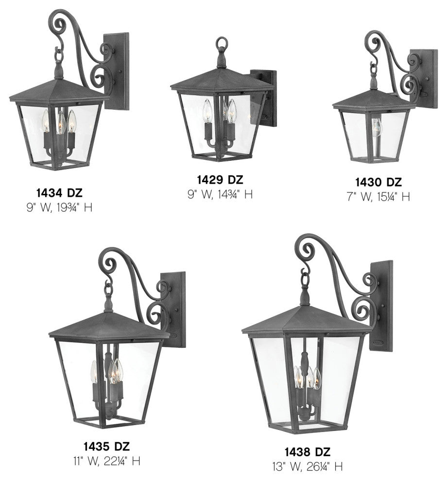 Hinkley Trellis Medium Wall Mount Lantern, Aged Zinc
