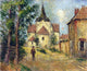 Gustave Loiseau A Village Street Premium Canvas Print