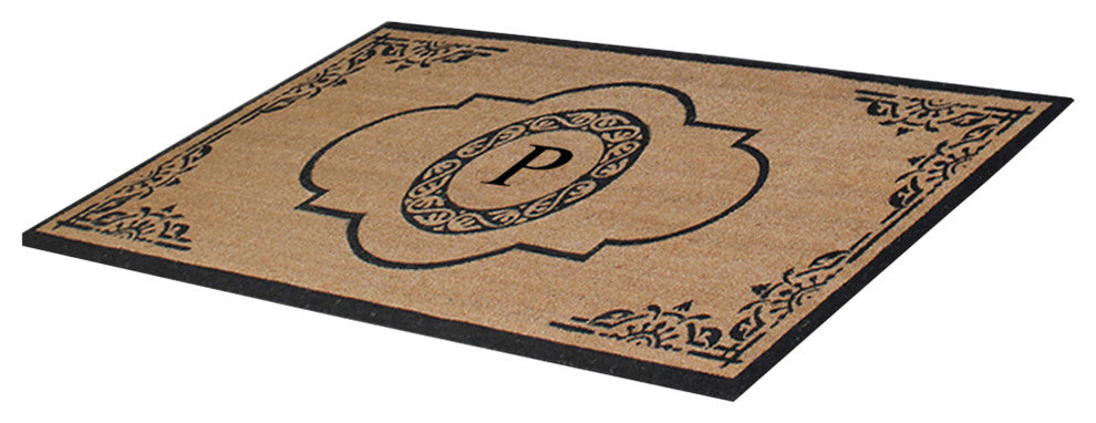 First Impression Hand Crafted Abrilina Entry Monogram Double Doormat,(30"x48"),