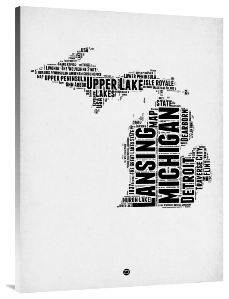 "Michigan Word Cloud 2" Fine Art Print