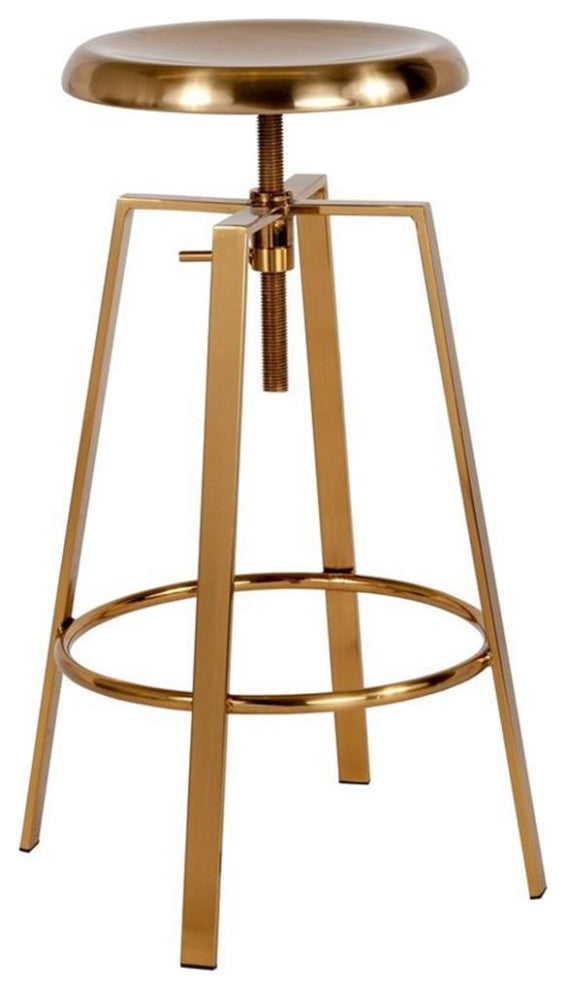 Flash Furniture Toledo Metal Adjustable Bar Stool in Gold