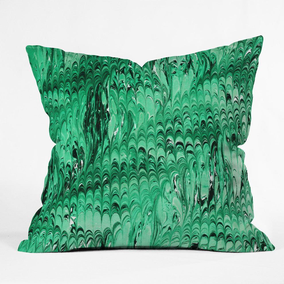 Amy Sia Marble Wave Emerald Throw Pillow, 26"x26"