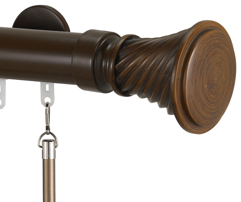 Deco Traverse Rod 2 With Elfin Finial, Sienna, 108