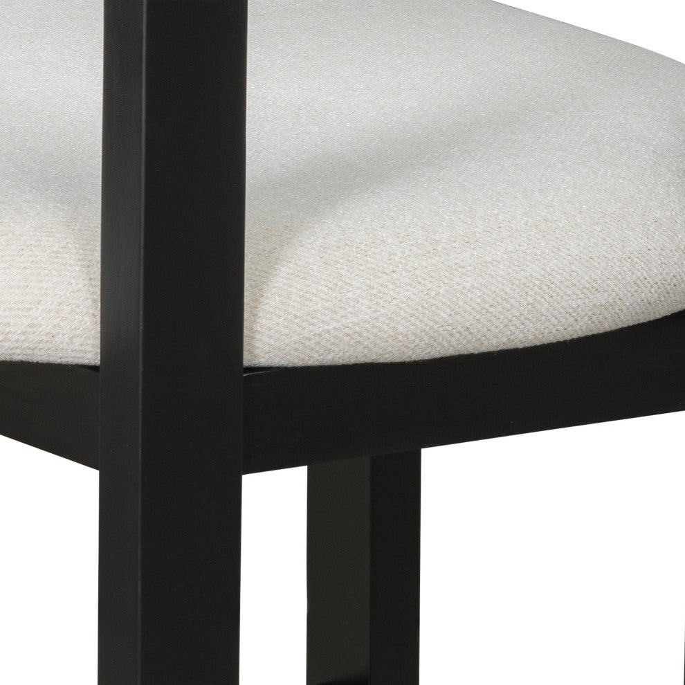 Heise Modern Open Back Dining Armchair With Cushion, Set of 2, Beige/Black