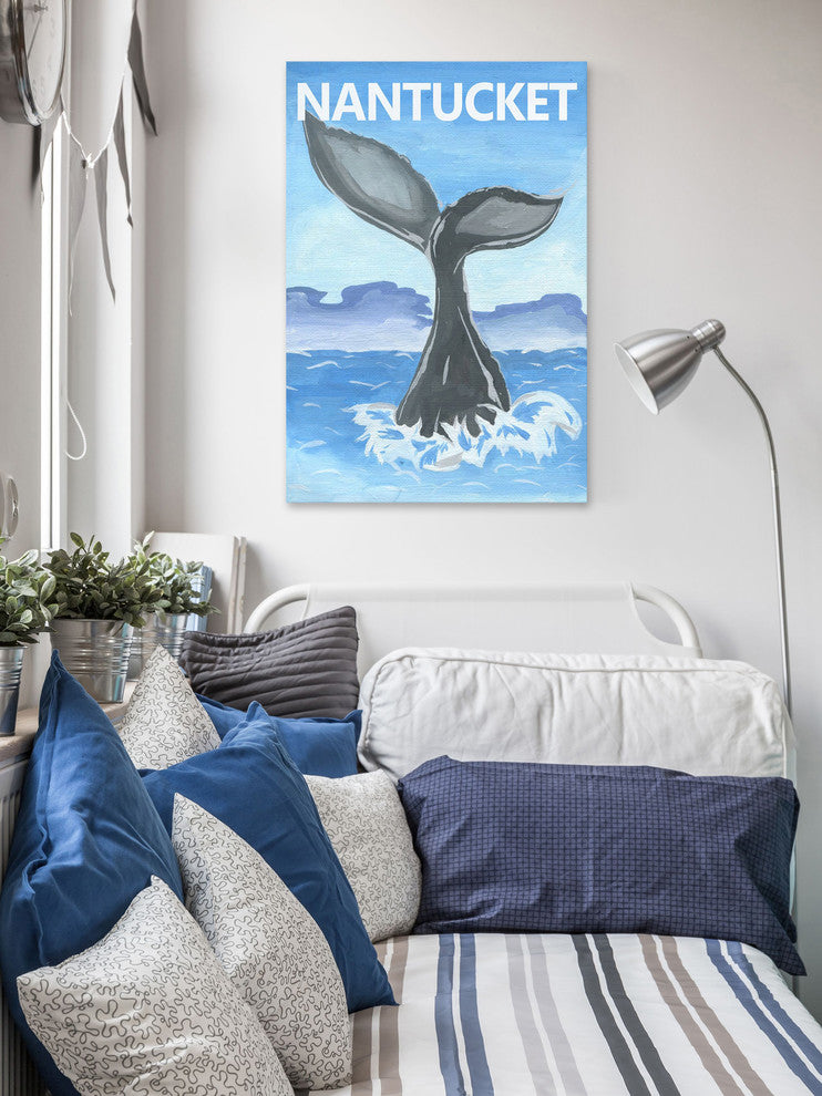 "Whale's Tale" Painting Print on Wrapped Canvas, 24x36