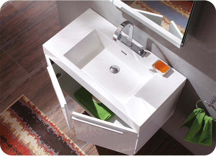 Vista White Modern Bathroom Vanity With Medicine Cabinet, FFT3801CH