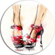 High Heel Fashion Shoes, Digital Round Metal Wall Art, 23"