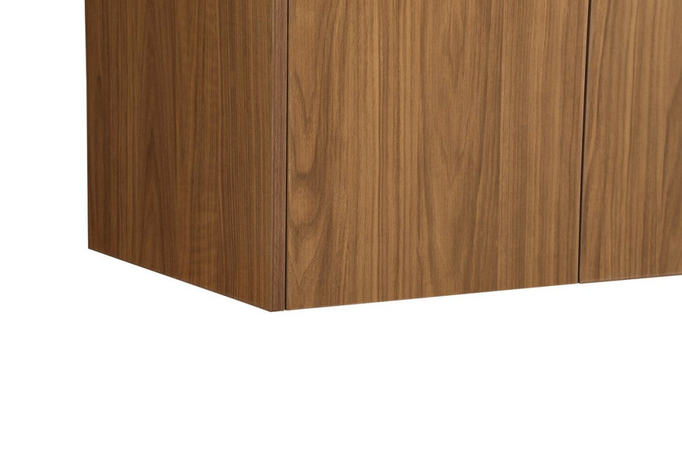 Phoebe Modern Walnut Brown-Light Bathroom Vanity, Walnut Brown, 30"