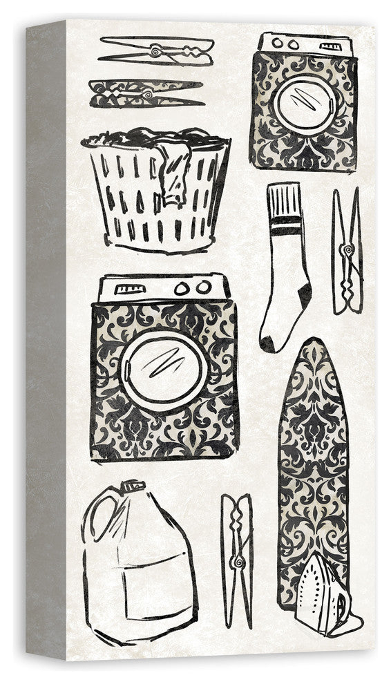 Laundry Essentials Sketch Canvas Wall Art, 10x20
