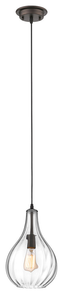 Savannah 1-Light Rubbed Bronze Ceiling Mini Pendant 9"