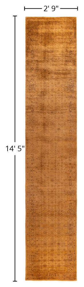 Overdyed One-of-a-Kind Hand-Knotted Area Rug Brown, 2' 9" x 14' 5"
