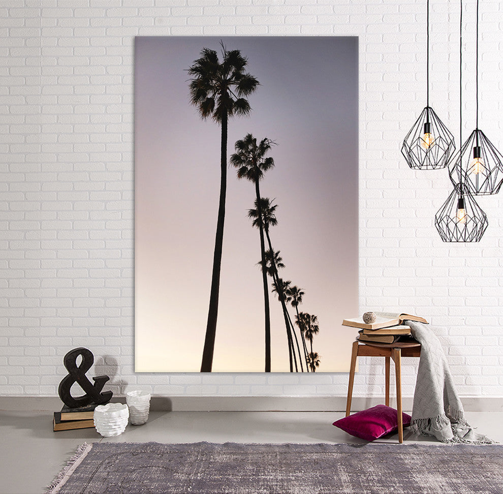 "Palm Tree Silhouettes" Fine Art Canvas Print, 48"x72"