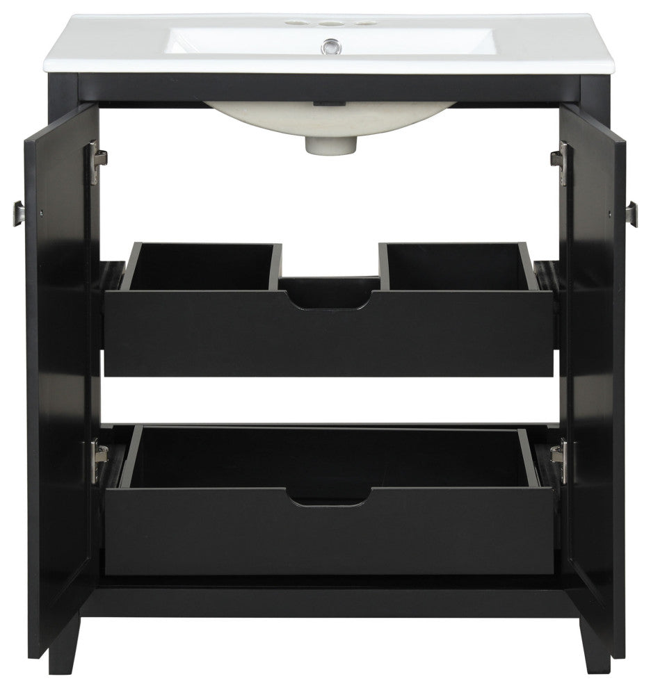30 Inch Freestanding Bathroom Vanity with Ceramic Sink
