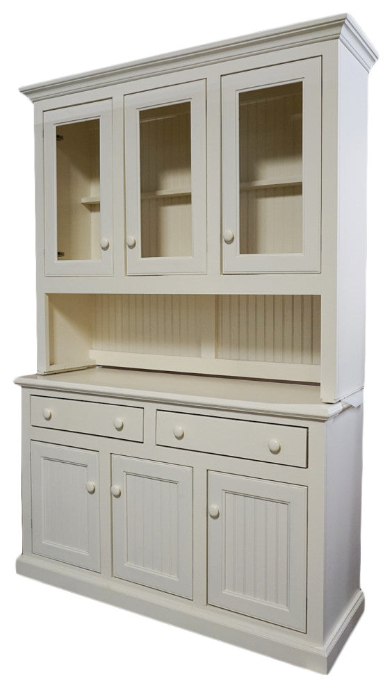 Eagle Furniture, 54" Coastal Dining Buffet, Soft White, With Hutch