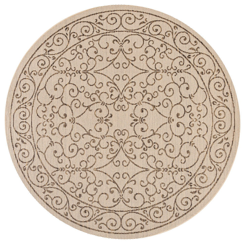 Charleston Vintage Filigree Textured Weave Indoor/Outdoor Area Rug