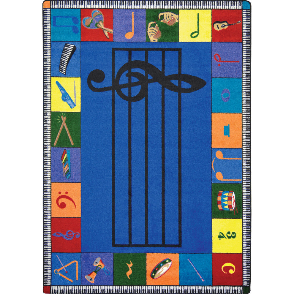 Kid Essentials Rug, Note Worthy, 5'4"x7'8", Preschool