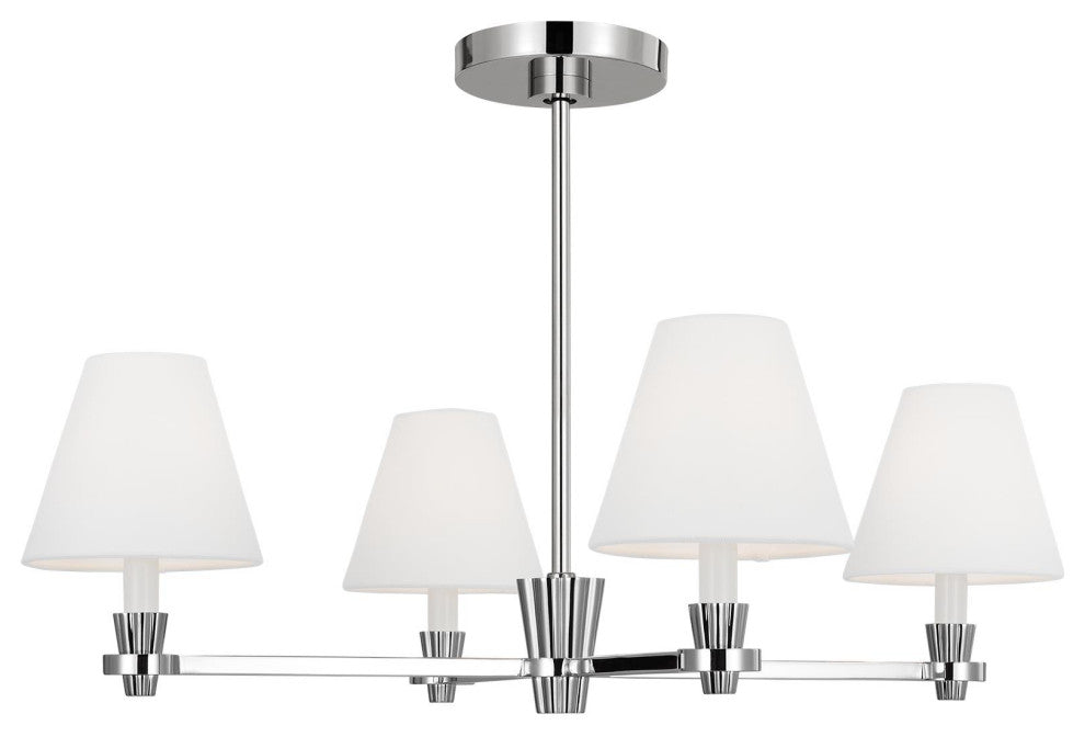 Paisley Medium Chandelier, Polished Nickel