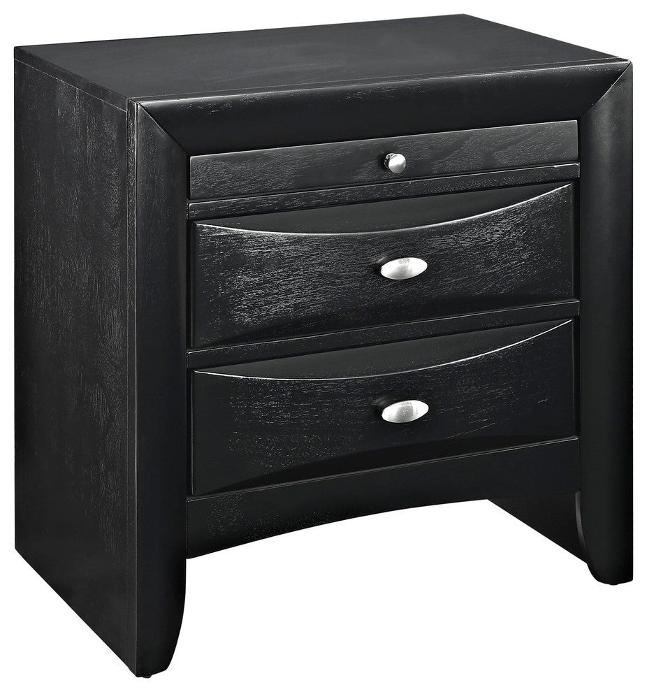 Modern Contemporary Bedroom 2-Piece SetKing Bedroom Set Black