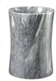 Vinca Collection Black and Gold Marble Waste Bin with Liner, Cloud Gray Marble