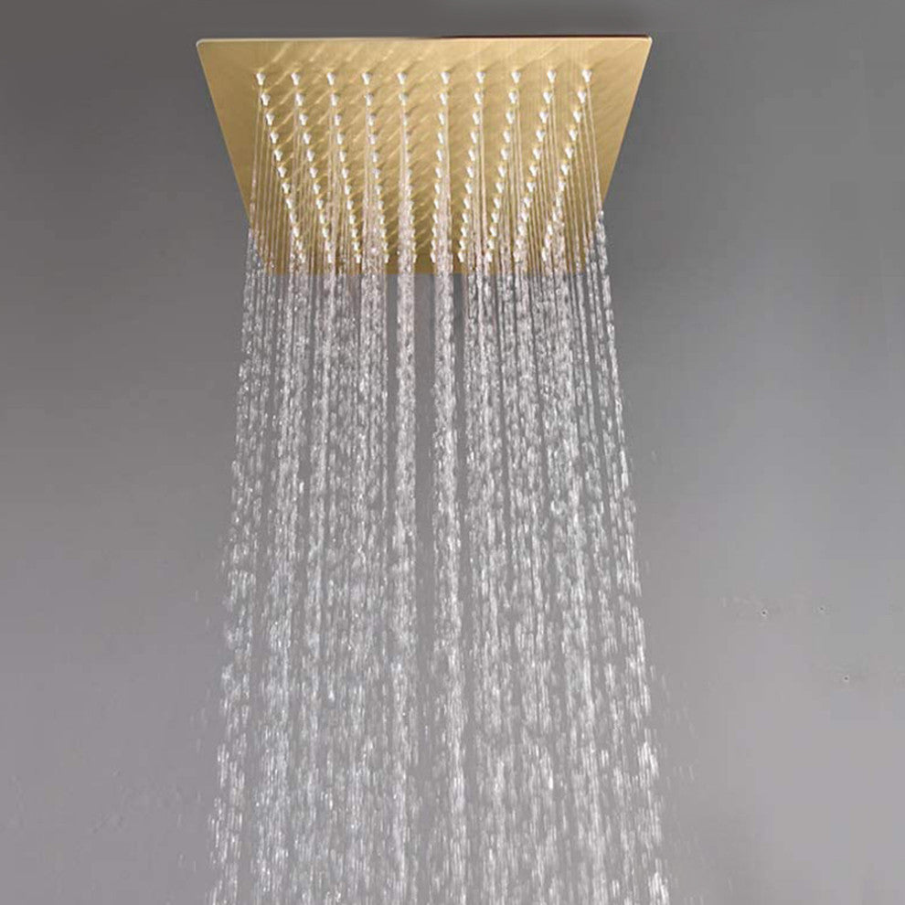 10"Wall Mounted Rainfall Shower System, Brushed Gold
