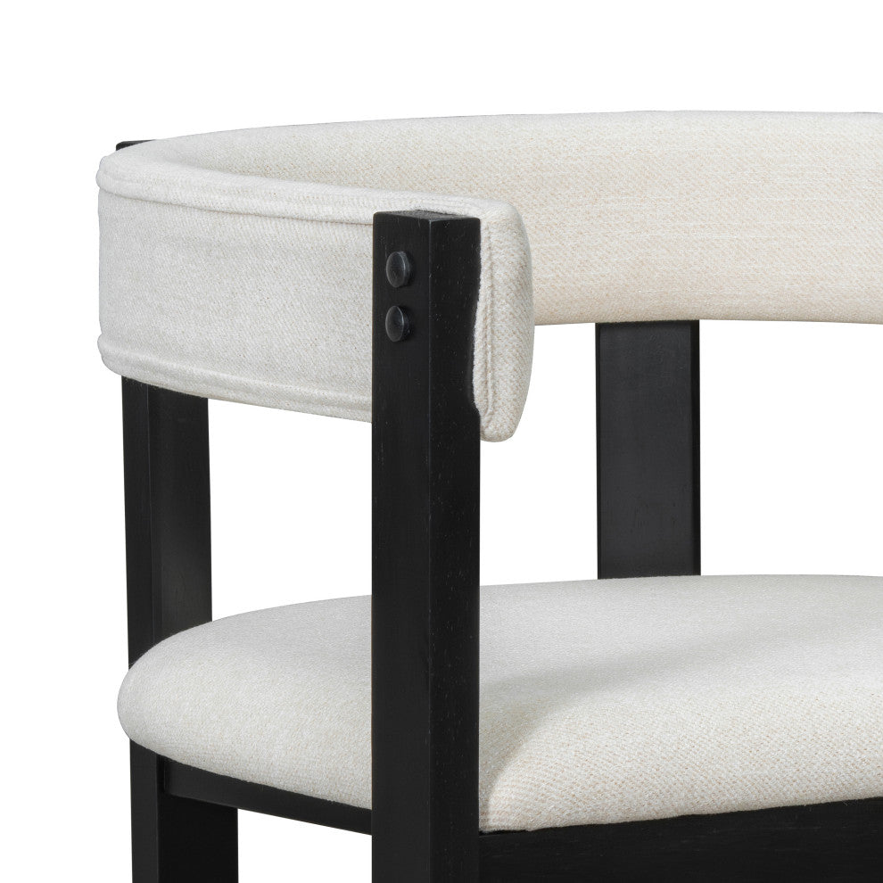Heise Modern Open Back 26.5" Counter Stool With Cushion, Set of 2, Beige/Black