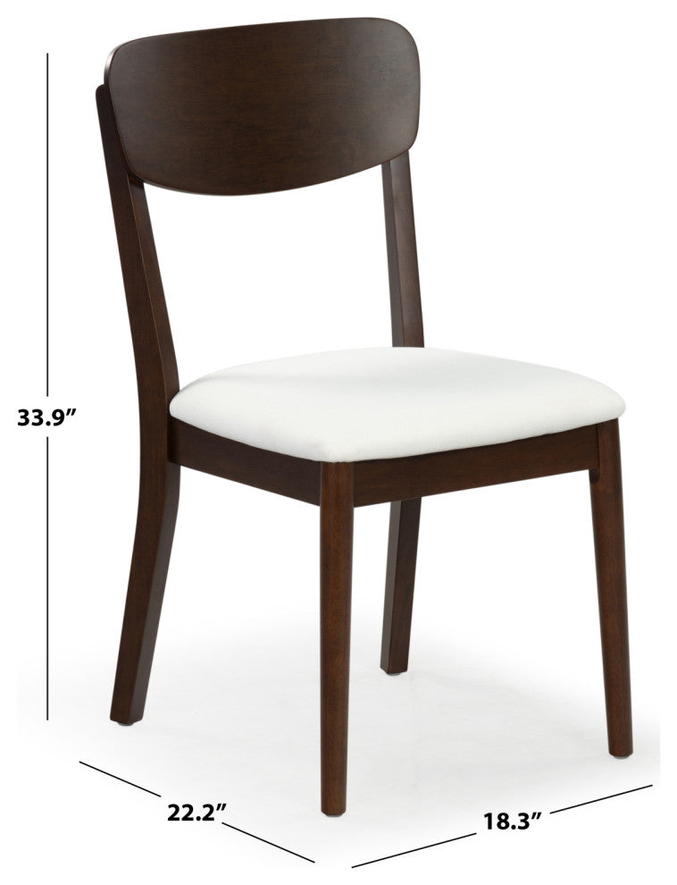 Safavieh Couture Portman Wood Dining Chair, Walnut/White