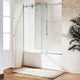 VIGO Elan 56" to 60" W x 66" H Frameless Sliding Tub Door, Chrome, Clear Glass
