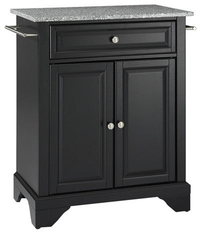 LaFayette Solid Granite Top Portable Kitchen Island