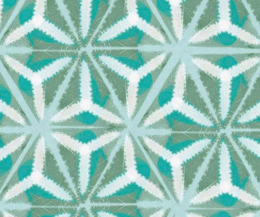 Water Mosaic, Geometric Print Beach Towel, Aqua