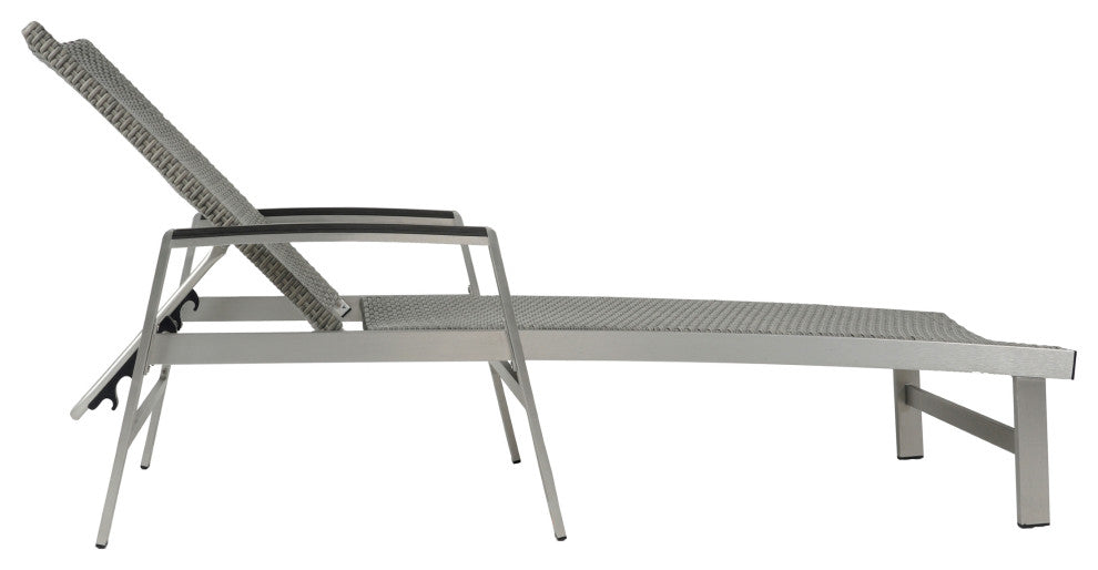 GDF Studio Stanley Outdoor Wicker and Aluminum Chaise Lounges, Set of 4