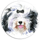 Funny Dog Head Black White, Animal Round Wall Art, 23"