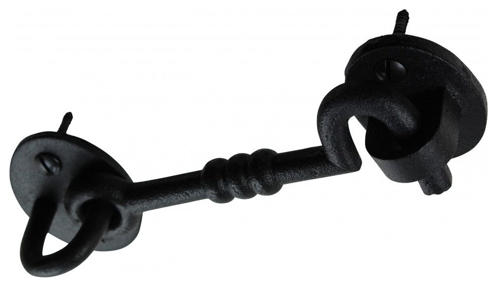 Black Wrought Iron Cabin Hooks, 4in Long, Set of 3
