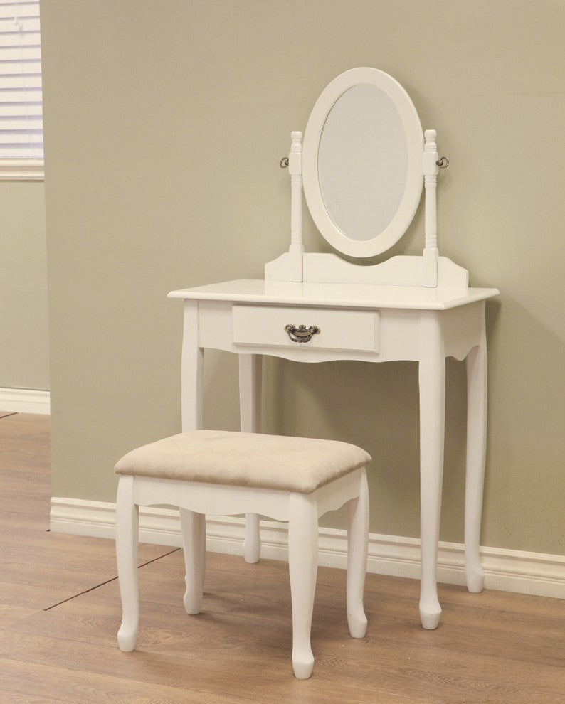 3-Piece Traditional Vanity Set, White