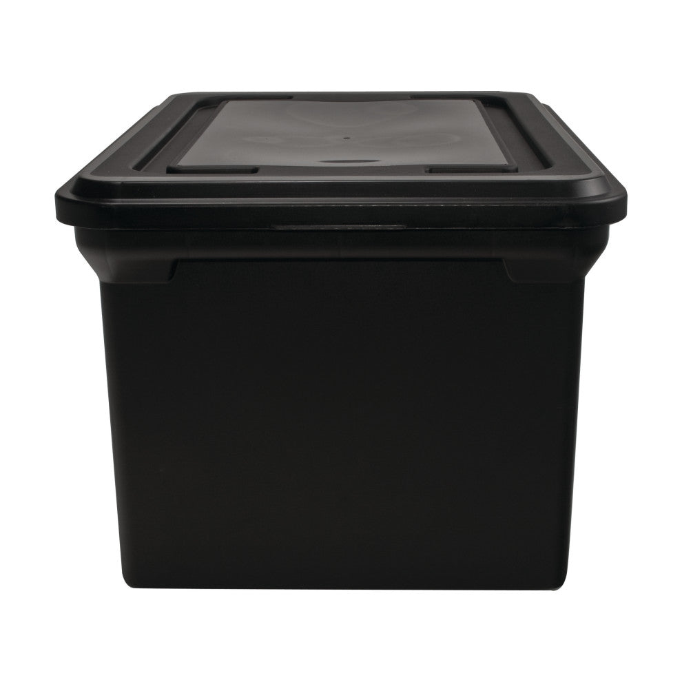 File Tote With Lid, Black