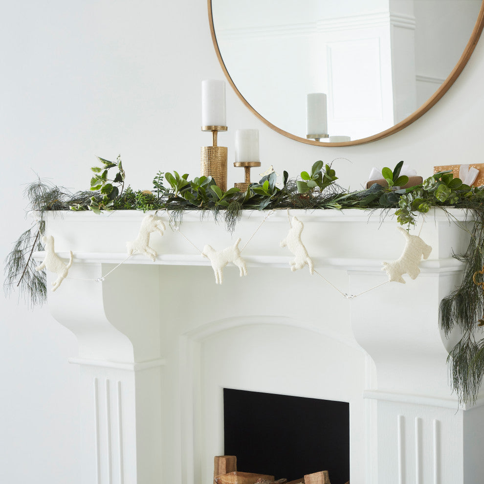 Handmade Dog Christmas Garland in Cream, 6"