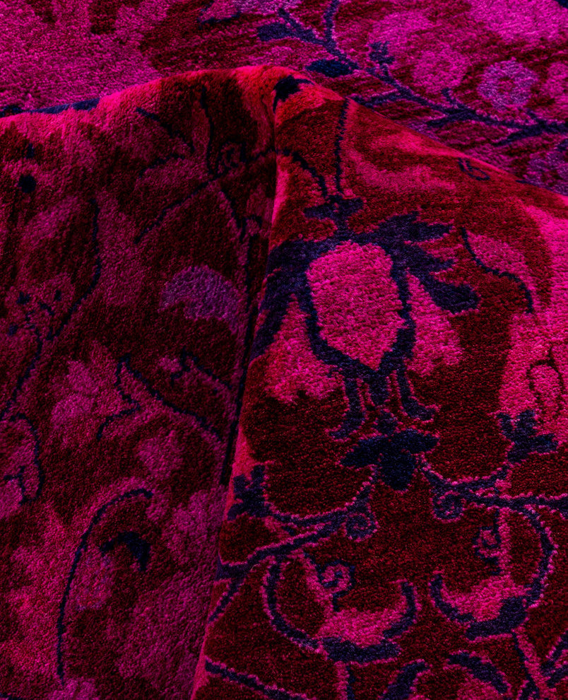 Overdyed One-of-a-Kind Hand-Knotted Area Rug Purple, 7' 10" x 9' 10"