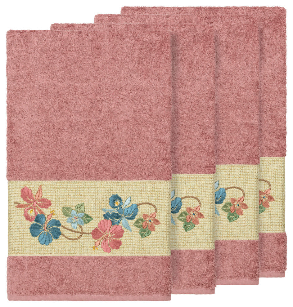 Caroline 4 Piece Embellished Bath Towel Set