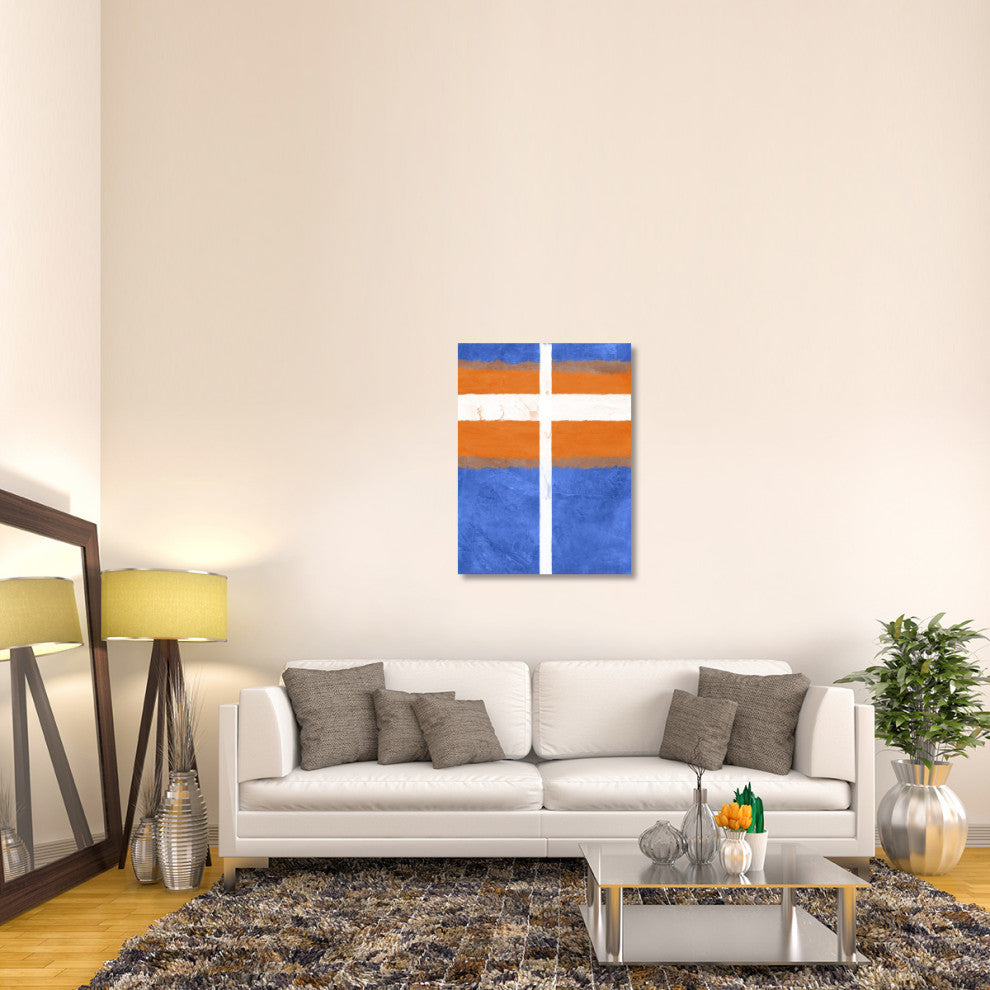 "Blue And Orange Abstract Theme 3" Fine Art Print